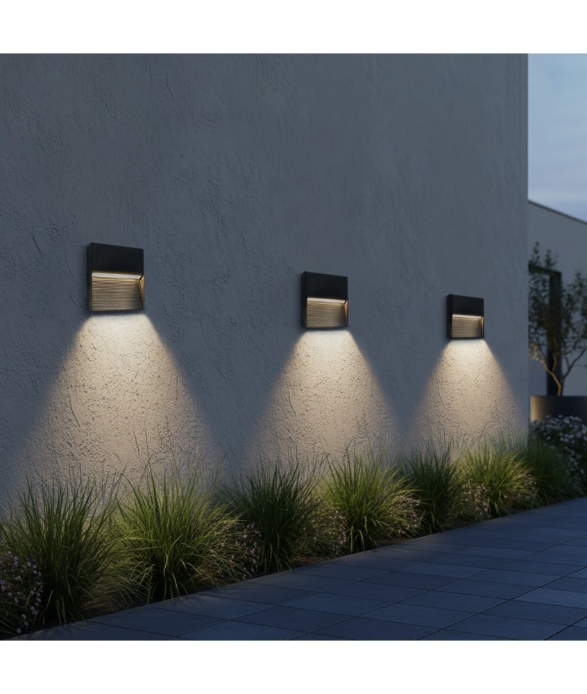 kelvo® STEPART KLV-101-0104 Φωτιστικό Σκαλοπατιού - Διαδρόμου LED 4W 500lm 45° AC 220-240V Αδιάβροχο IP65 Θερμό Λευκό 2700K - Lumileds SMD Chip & TÜV SÜD Driver - Μαύρο Ματ - Μ15 x Π3.5 x Υ15cm - 5 Χρόνια Εγγύηση